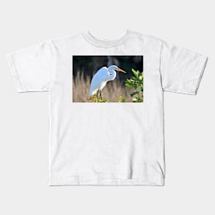 White Egret Kids T-Shirt